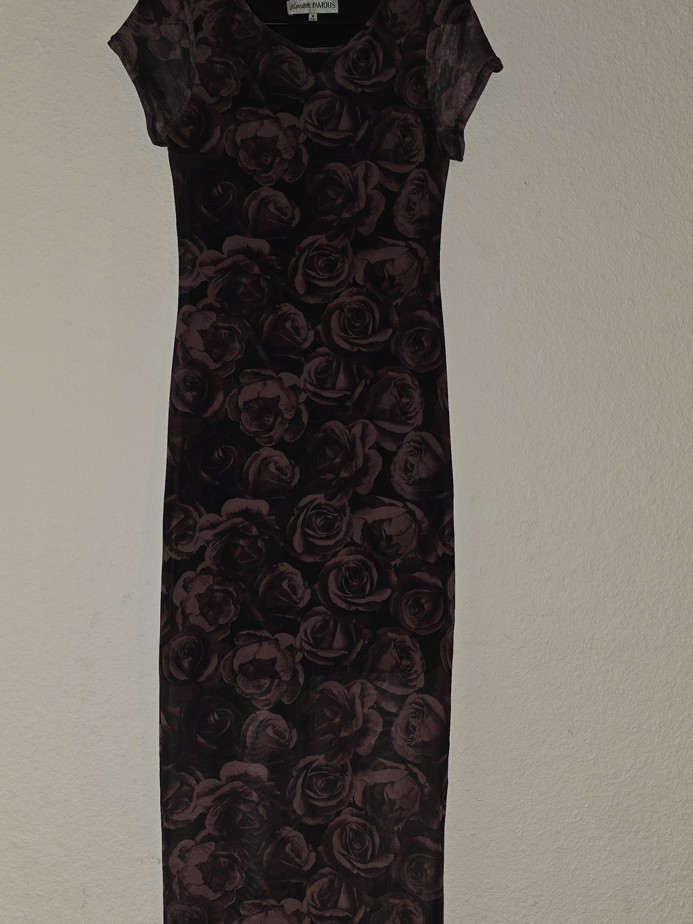 Dark Rose Bodycon Dress - Plum Floral
